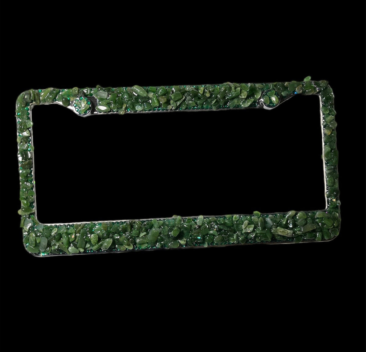 Green jade license plate frame, bling license plate frame, dark green jade license plate frame, cute license plate frame