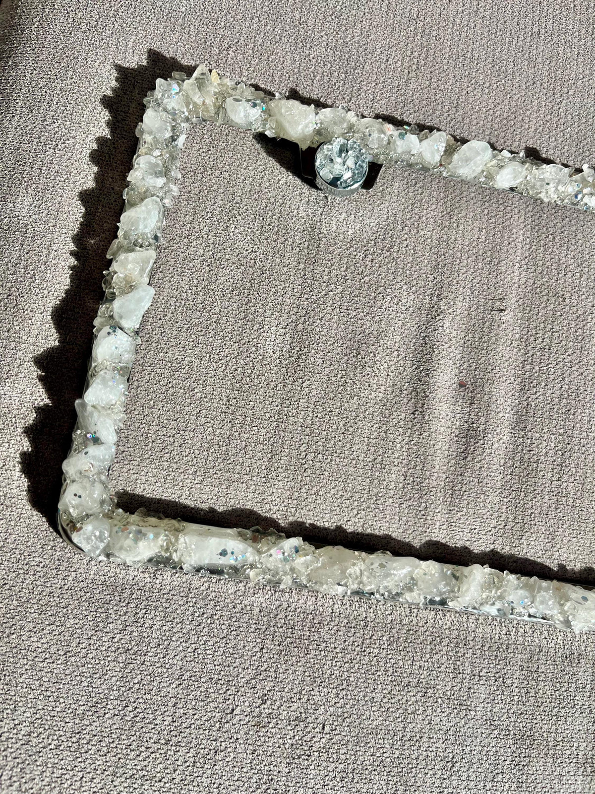 Luxury Clear Quartz Crystal License Plate Frame  Sparkling Car Accessory for Women  Glam Bling Rhinestone Frame